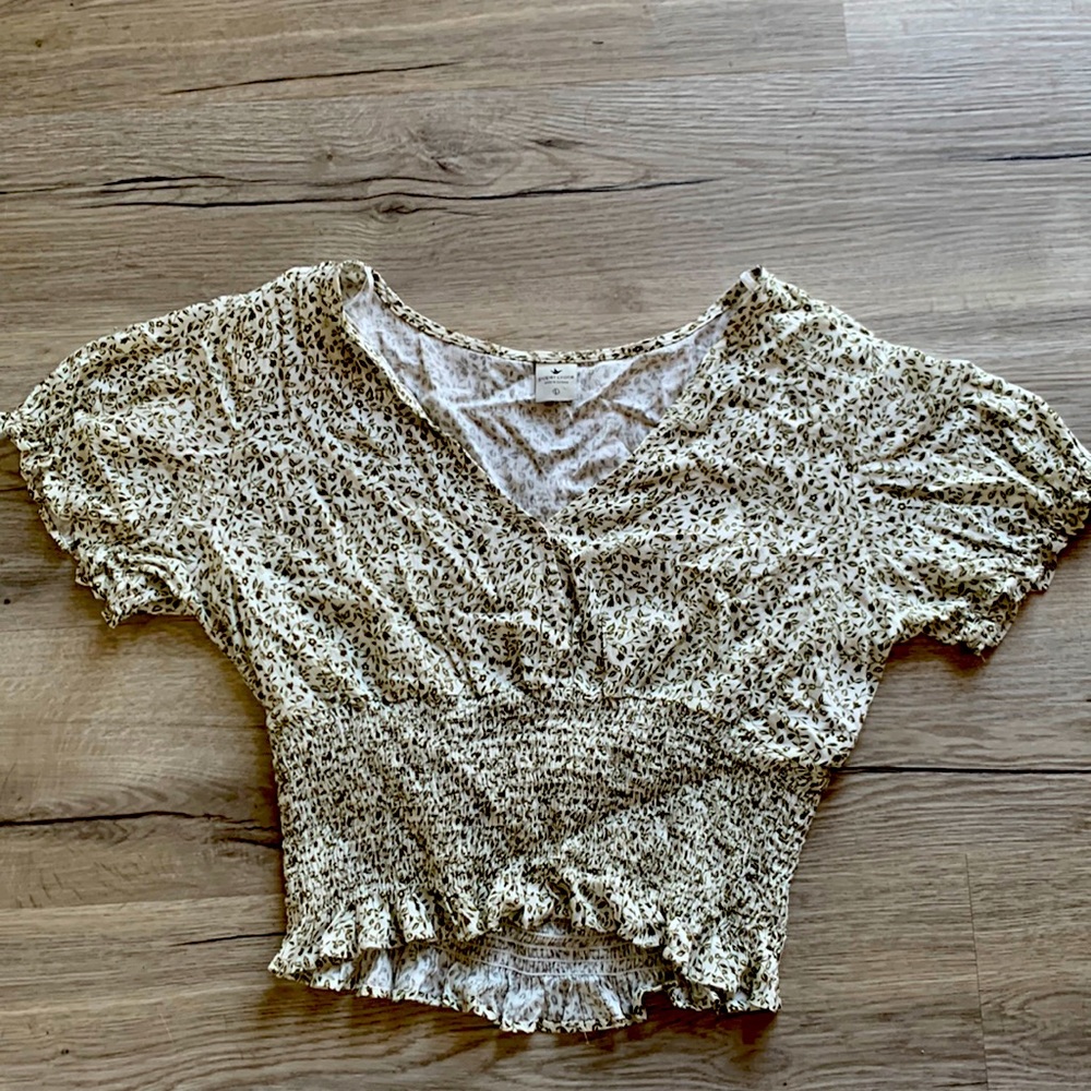 Paper crane Green Leaf Crop Top